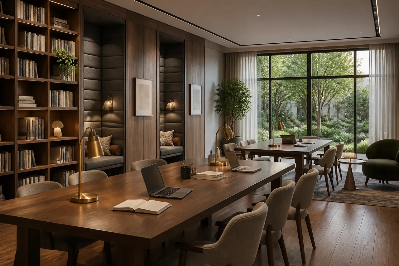 Shared residential work lounge