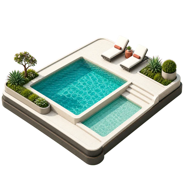 Pool and leisure amenity illustration